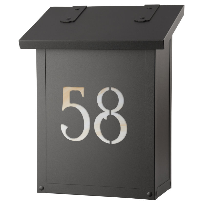 Boîte aux lettres murale classique, Noir texturé, Miel