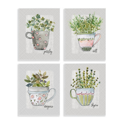 Plaque murale «Kitchen Herbs in Mugs», par Livi Finn