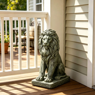Décoration extérieure Lion Animaux Résistant aux intempéries, à l'eau et aux UV Statue artistique de jardin en béton