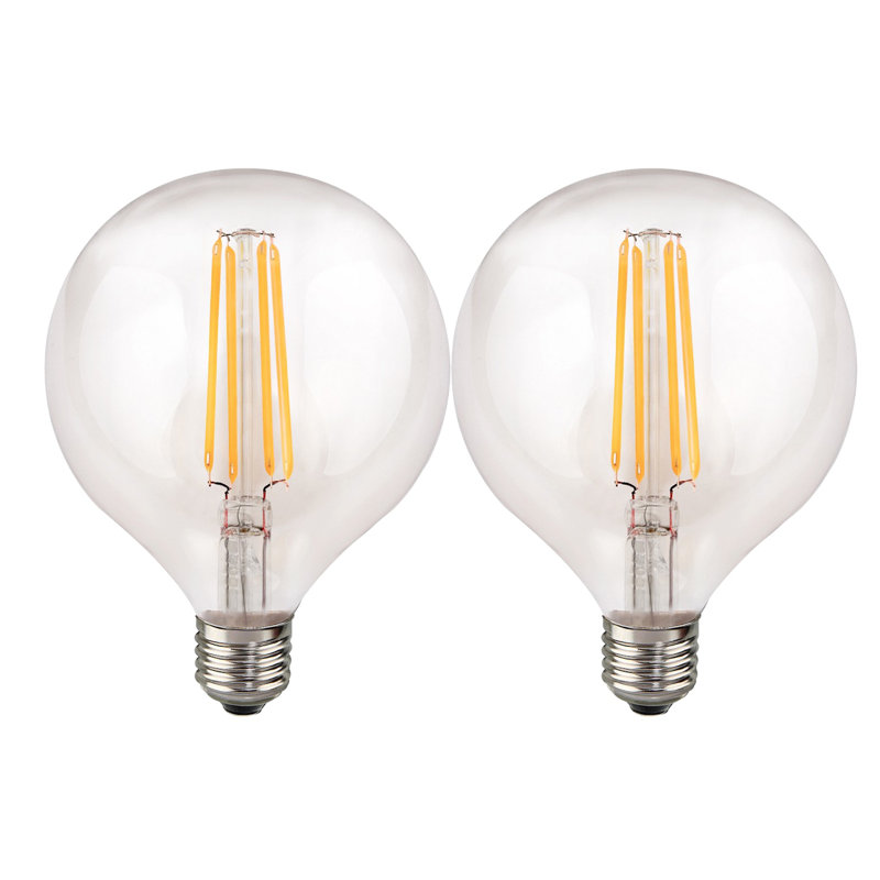 8W E27 Dimmable LED Globe Light Bulb (Set of 2)