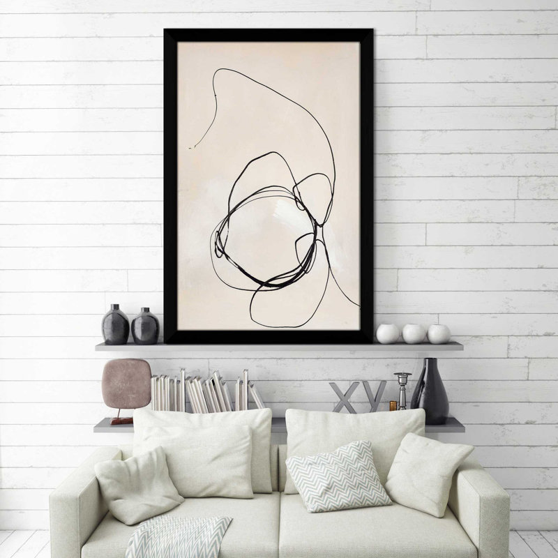 Fine Line 5 par - Peinture, H 27,5 po x l 21,5 po x P 0,75 po, Cadre noir