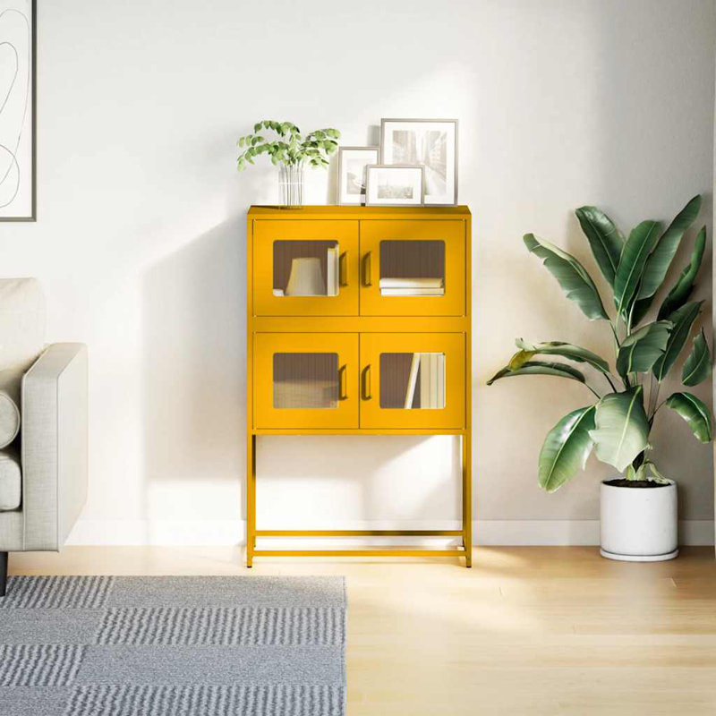 Highboard 68X39x107 Cm Steel, Mustard Yellow