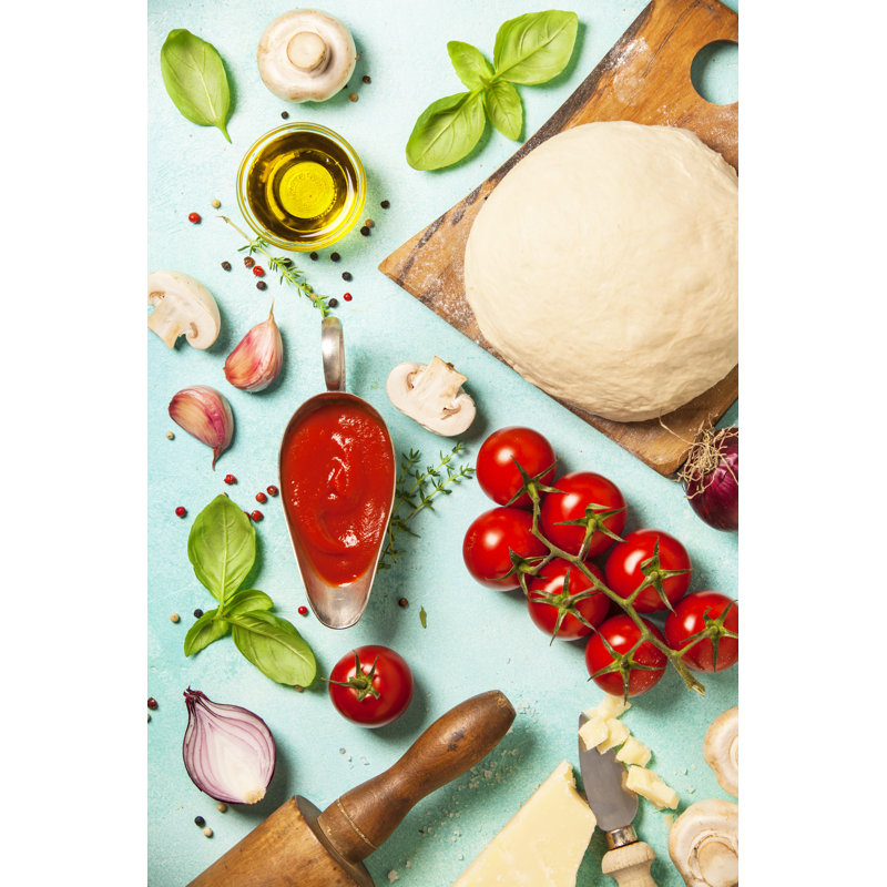 Pizza Ingredients - Wrapped Canvas Print, 46cm H x 30cm W x 3.8cm D