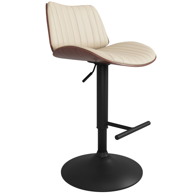 Tabouret de bar pivotant ajustable de style Mid-Century avec repose-pieds hydraulique Goulding
