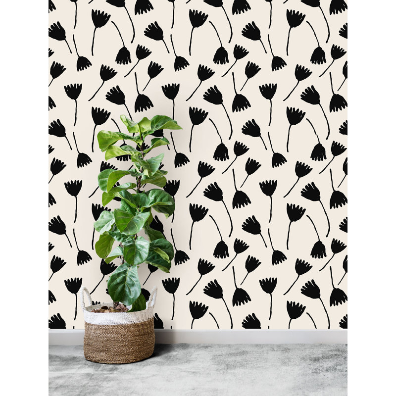 Rouleau de papier peint Susan Hable, Brun clair / noir