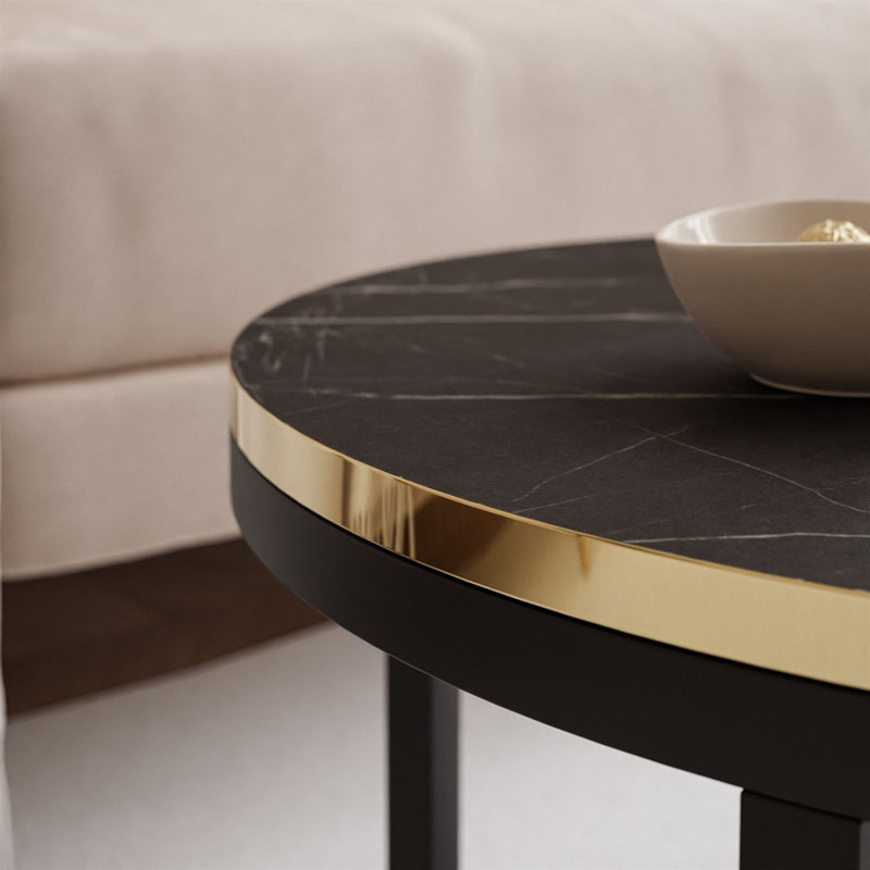 Coffee Table, Grigia Pietra Black, Black