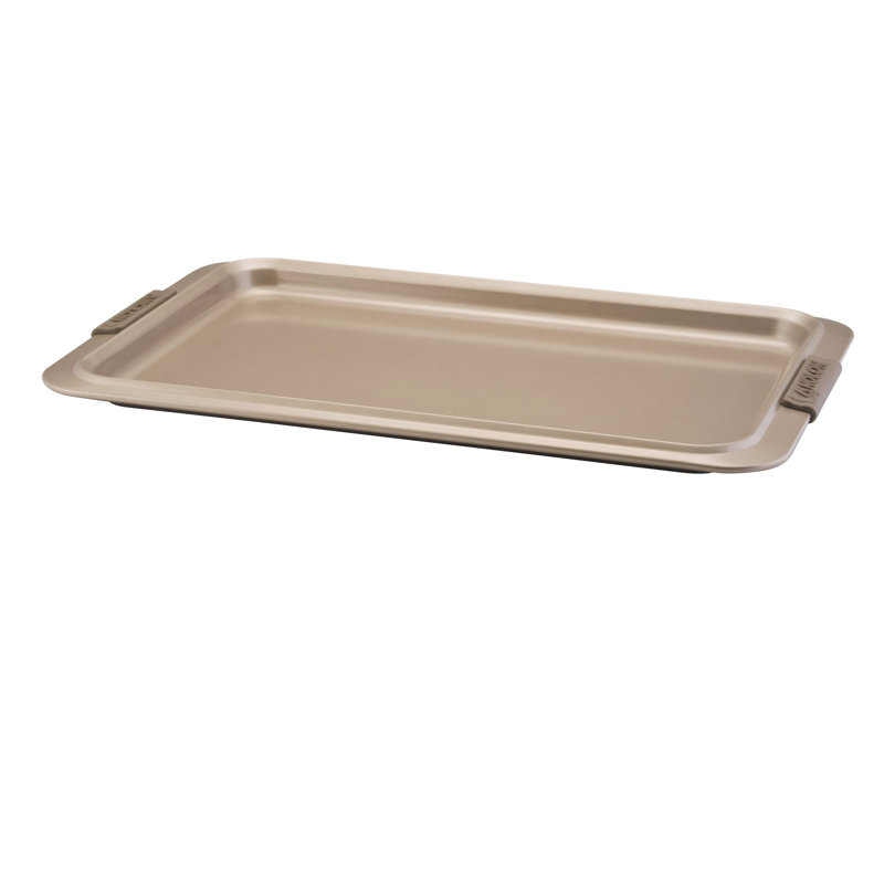Anolon Advanced Bakeware Nonstick Cookie Pan / Sheet, 10 Inch x 15 Inch, with Silicone Grips, Bronze, 15" x 10"