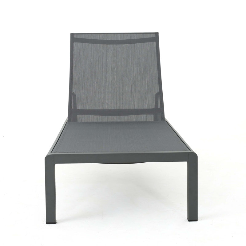 Comfortable And Durable Aluminum Chaise Lounge Set With Breathable Mesh, Adjustable Positions, And Easy Mobility For Outdoor Relaxation