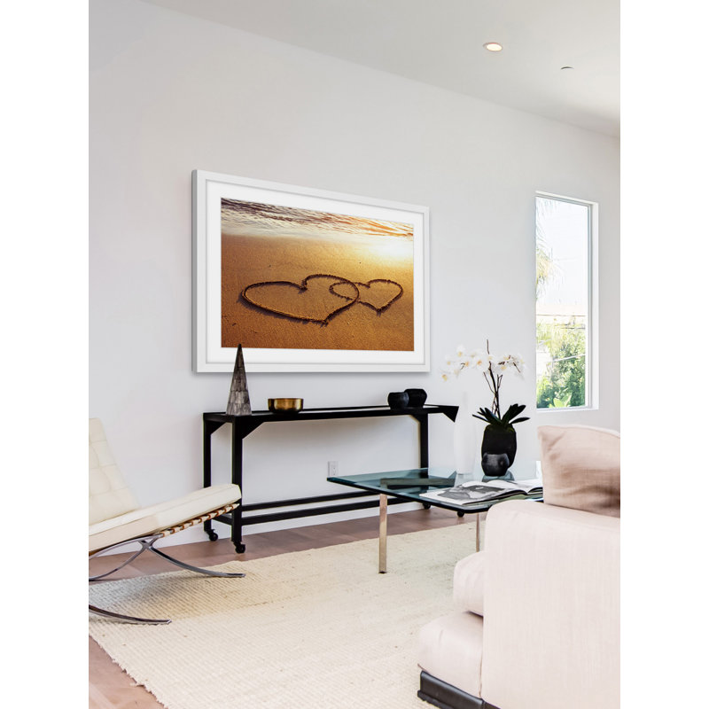 « double hearts », reproduction d’art encadrée, H 20 po x l 30 po x P 1,5 po