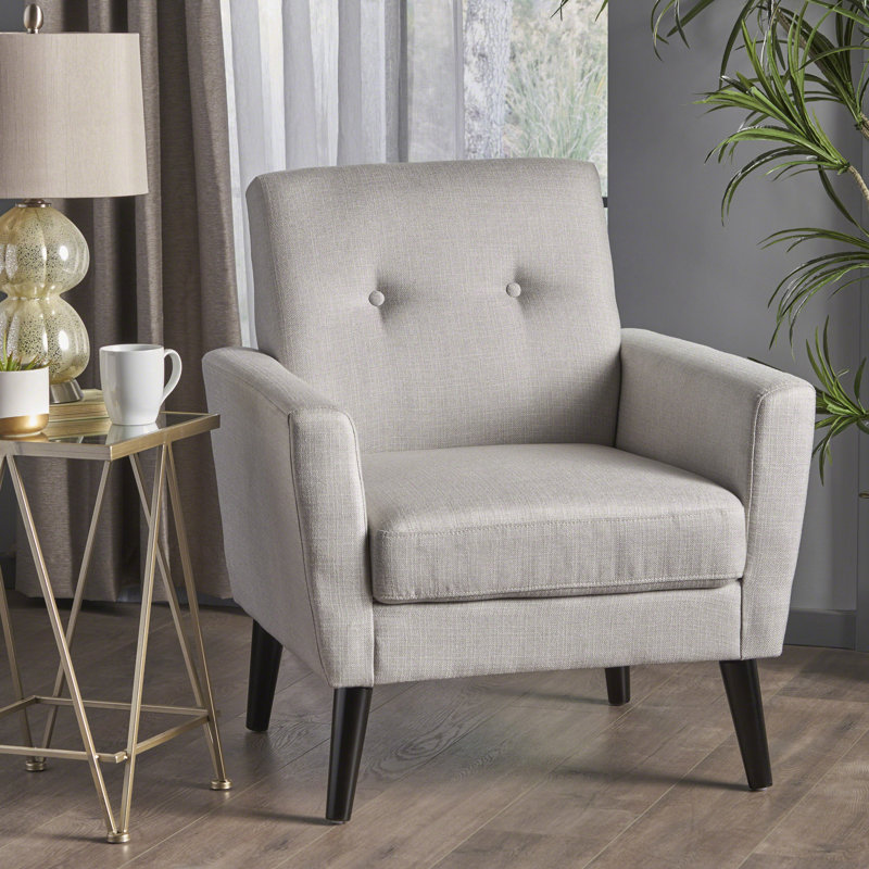 Celyn 78.74Cm Wide Tufted Polyester Armchair, Light Gray Polyester