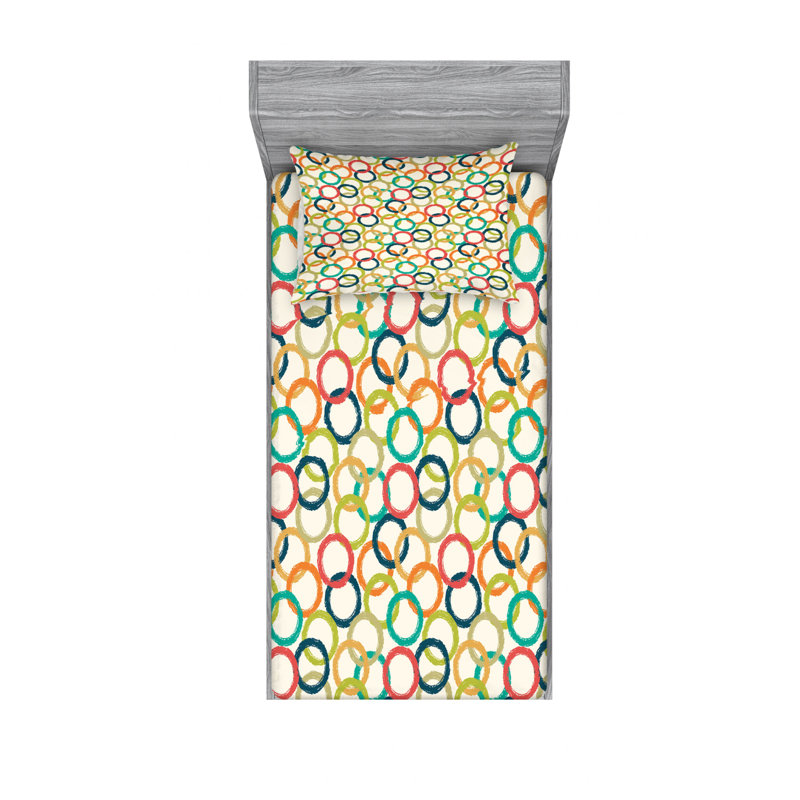 Ensemble de draps Doodle Like Big Hipster, Ensemble de draps pour lit simple TG avec drap-hou