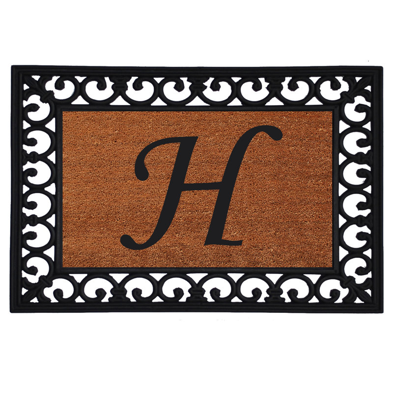 Tapis pour porte d'extérieur monogramme 25 po x 19 po Tanda, H