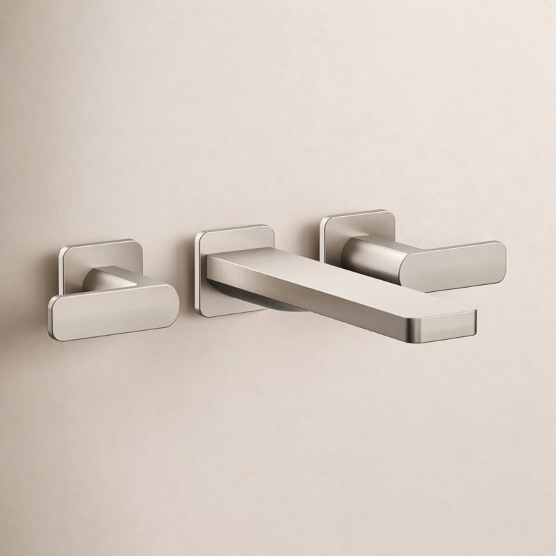 Parallel Wall Mount Bath Filler Trim, Vibrant Brushed Nickel