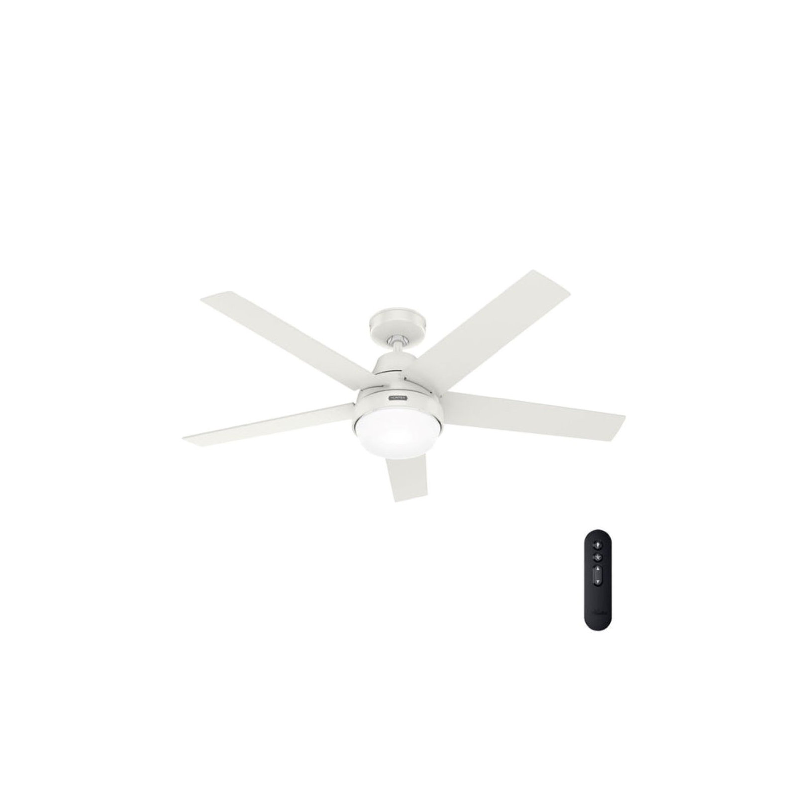 52" Aerodyne 5 - Blade Modern Smart Ceiling Fan with Lights and Remote, Fresh White