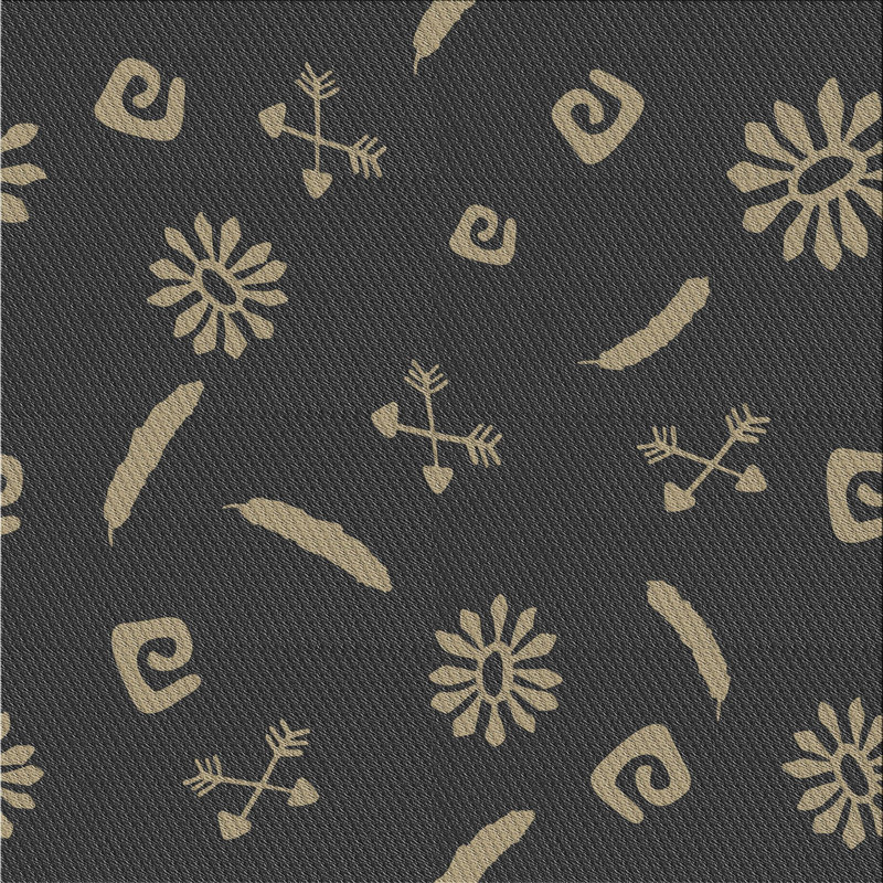 Tapis noir/beige à tisser électrique, Carré 6 pi