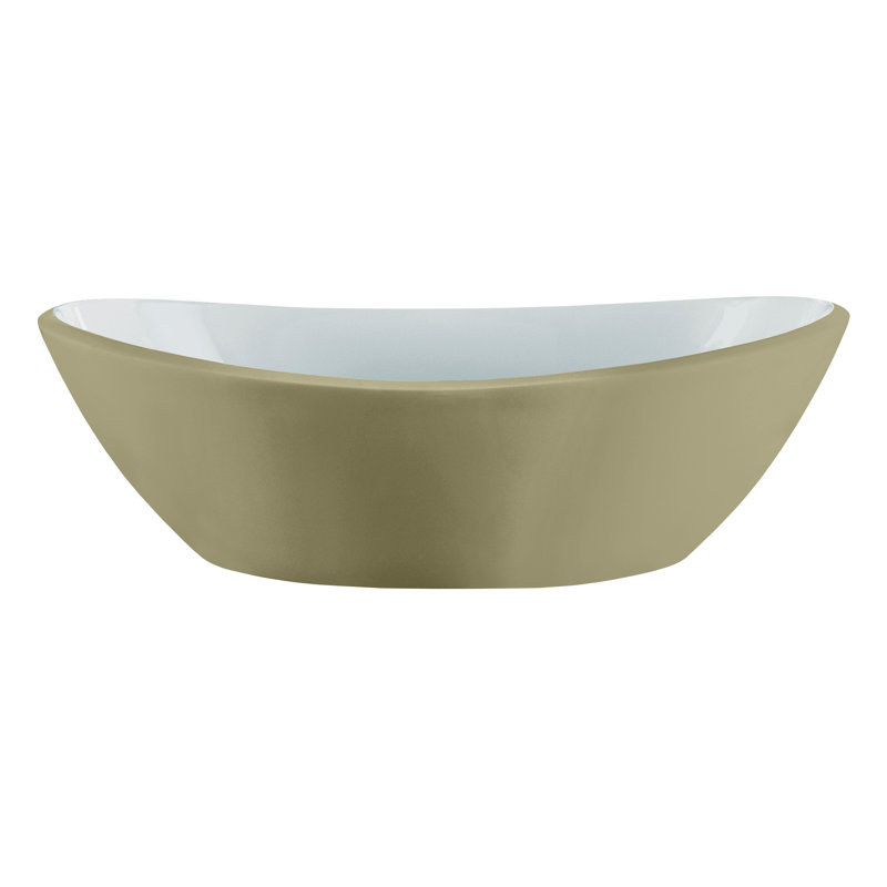 Amalfi 21.62'' L Bathroom Sink, Matte White, Yellow Grey - Matte