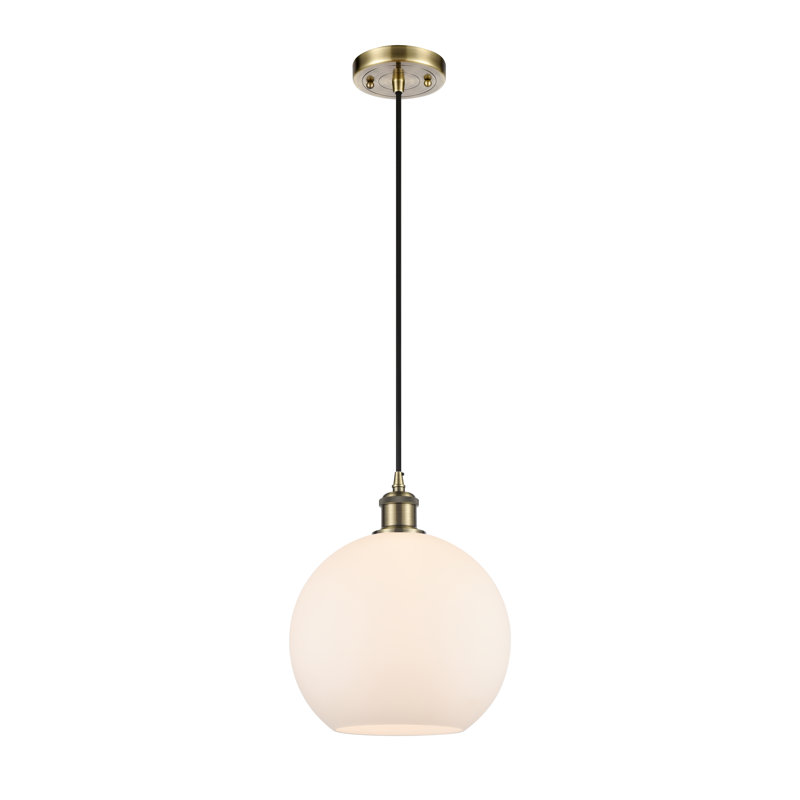 Baptista 1 - Light Single Pendant, No Bulb Included, Matte White, Polished Nickel