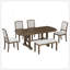Ensemble de table de salle à manger 6 pièces, table de salle à manger en bois extensible de 60 à 78 pouces avec rallonge amovible, ensemble de table de cuisine avec 4 chaises d'appoint et banc rembourrés, ensemble de table de salle à manger pour 6-1697977590