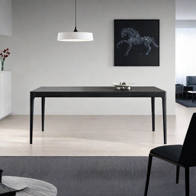 Minimalist white wax wood dining table