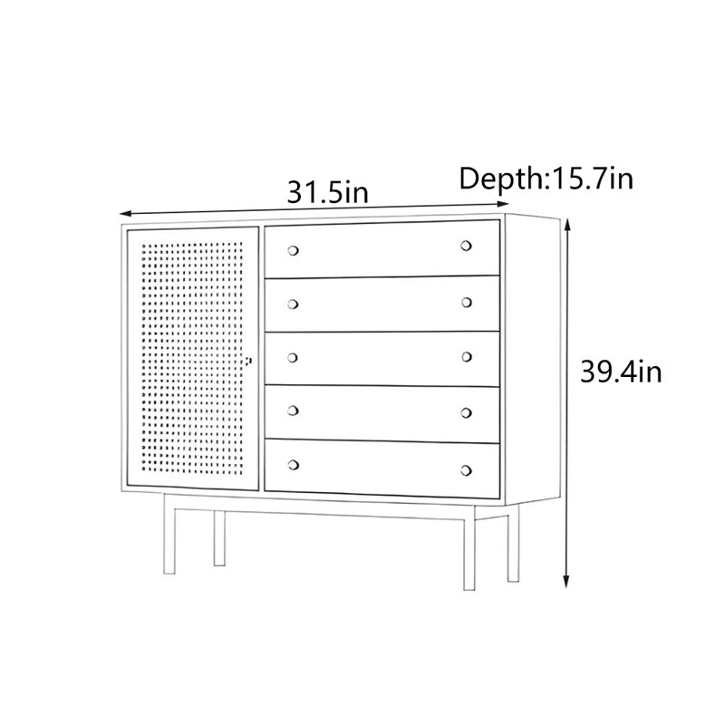 Armoire d'entrée en bois massif Minimalist Modern, H 39,4 po x l 31,5 po x P 15,7 po