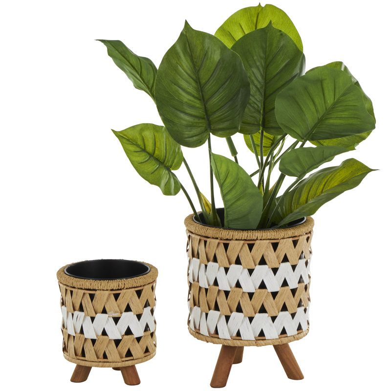 Ensemble de pots à fleurs en métal 2 pièces Feeley