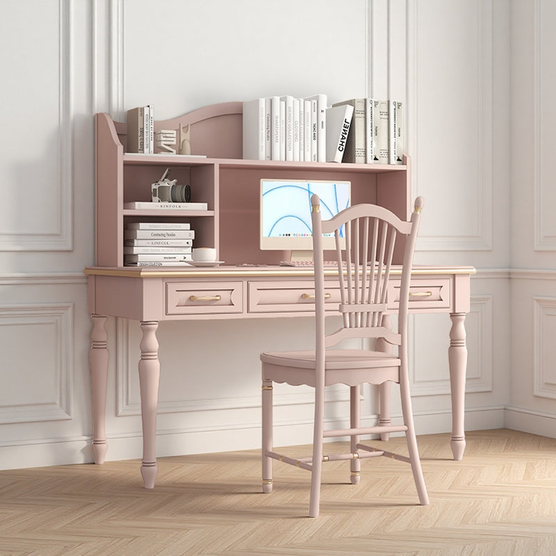 Light luxury style minimalist desk and chair set