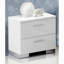 Mobilier de chambre à coucher contemporain à deux tiroirs de rangement avec table de chevet et finition blanche ultrabrillante