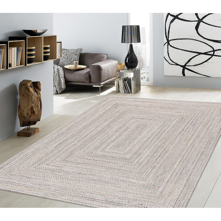 Tapis gris / multicolore tressé à la main Lagos