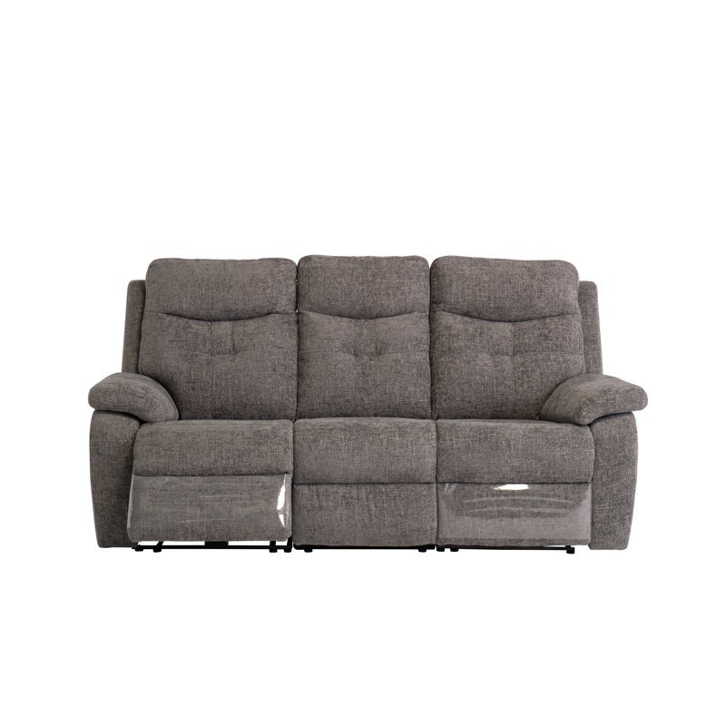 Modena 3 Seater Genuine Leather Electric Reclining Sofa, Graphite