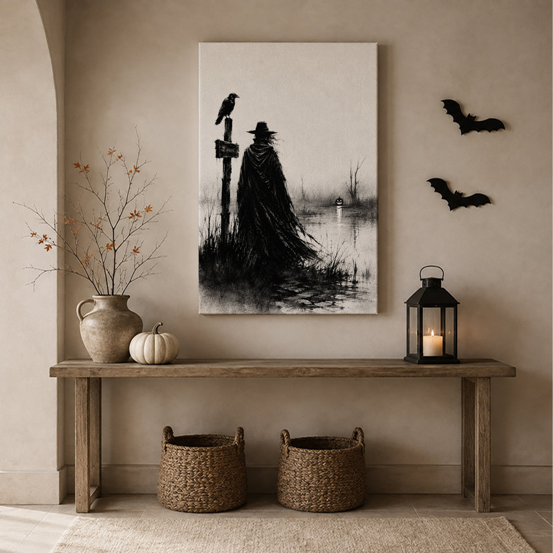 Art mural sur toile noir et blanc, H 40 po x l 28 po