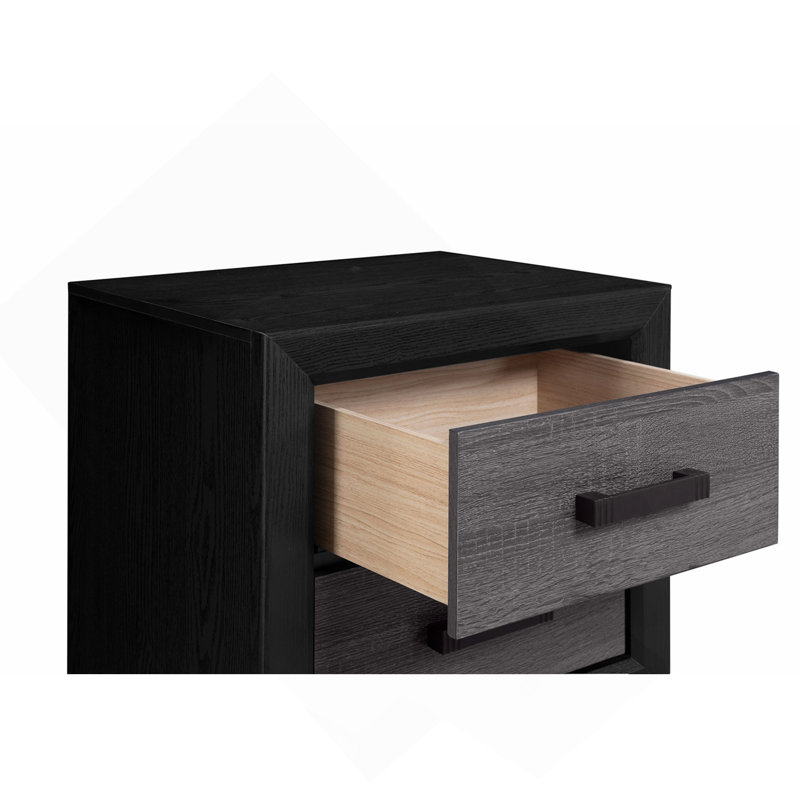 Table de chevet grise et noire
