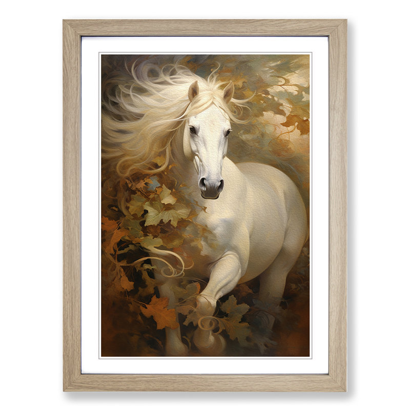 Horse Symbolism No.2 - Framed Print, 64cm H x 46cm W x 2cm D, Oak Framed