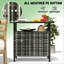 Armoire de rangement pour serviettes spacieuse avec rotin en PE et acier, idéale pour l'organisation de la piscine et la durabilité