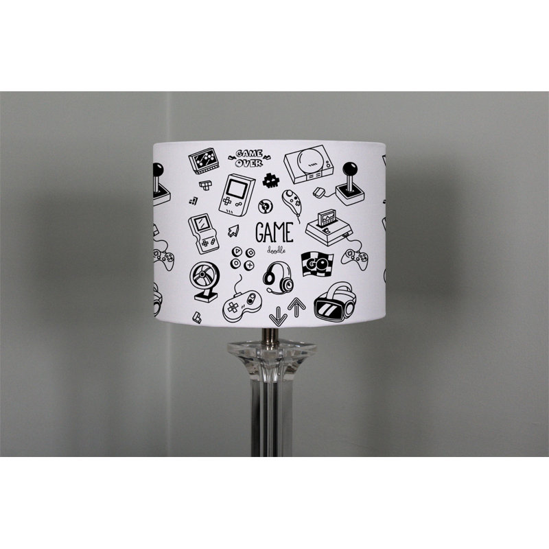 Cotton Drum Lamp Shade ( Screw On ), 22cm H x 25cm W x 25cm D