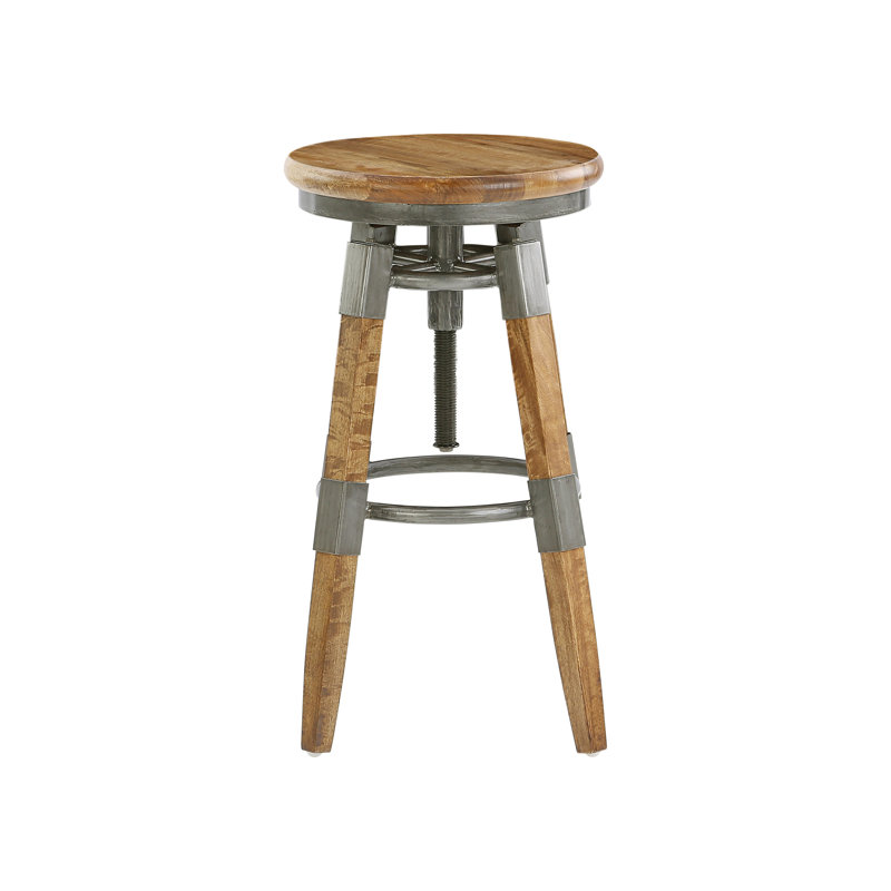 Yessenia Swivel Adjustable Height Counter Stool with Metal Frame