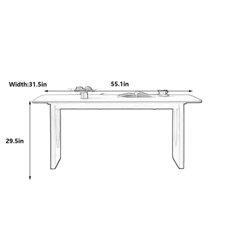 Table de salle à manger Nordic, H 29,5 po x L 55,1 po x l 31,5 po