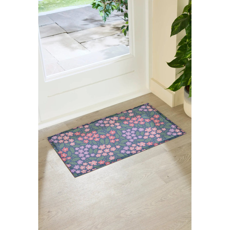 Non-Slip Floral Doormat