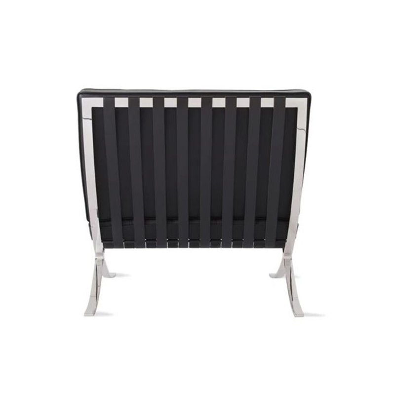 France Leather Lounge Chair, Black