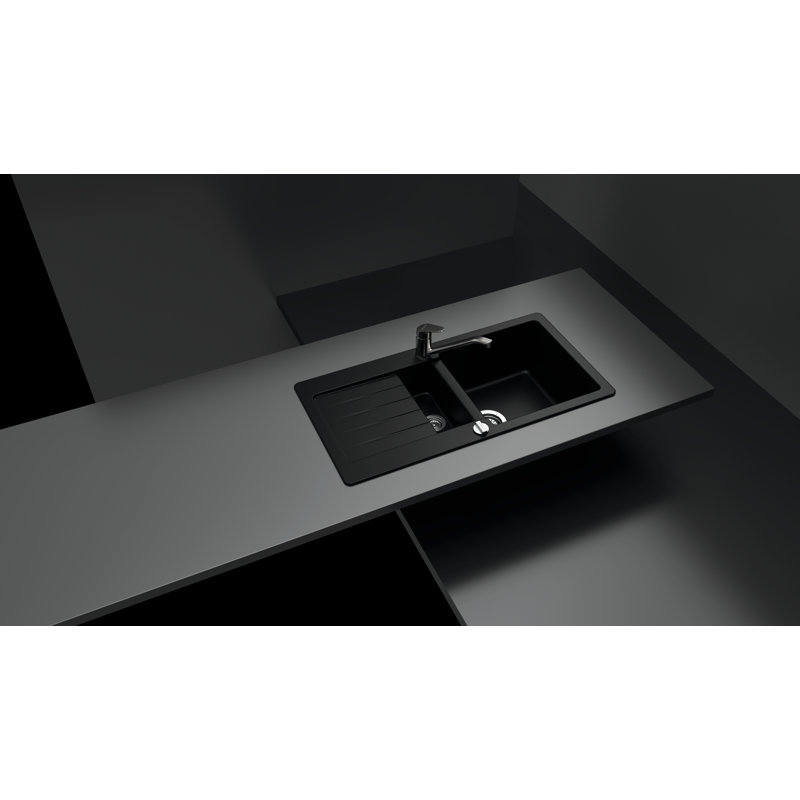 Schock 1.5 Bowl Inset Kitchen Sink, Nero