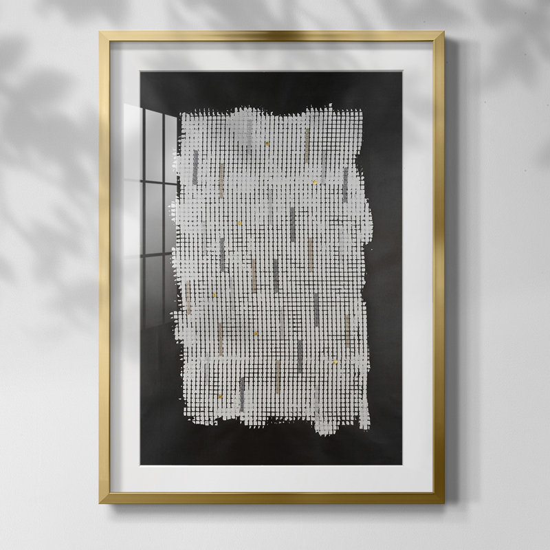 Bits & Bytes II, reproduction encadrée, Papier avec cadre doré, Blanc