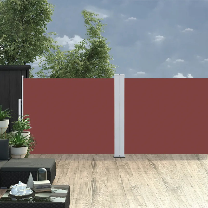 Dakota Fields 1000cm W x 0.1cm D Glass Cover Retractable Window Awning, Brown