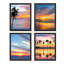 «Coastal Palm Tree Beach Ocean Sea Sunset», ensemble de 4 impressions murales multicolores encadrées sur papier-93012053-93012052