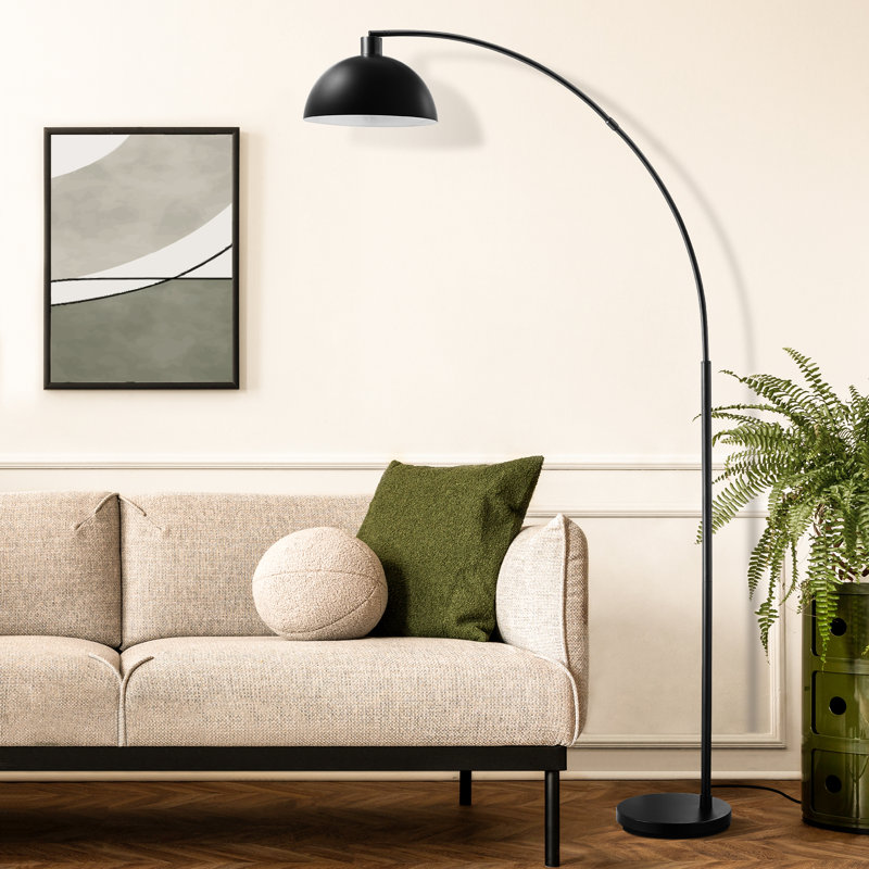 Bynaker 78.4" Arched/Arc Floor Lamp, Black, Without Remote, On/Off Switch