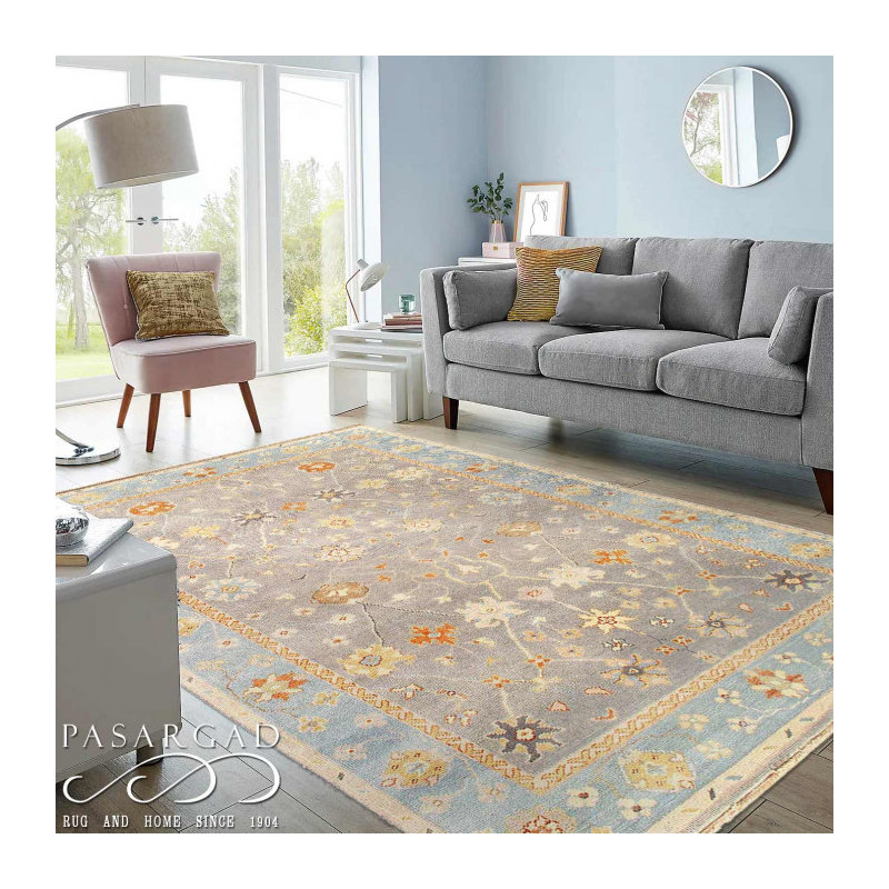 Tapis en laine d'agneau gris unique 6 pi x 9 pi Kyles