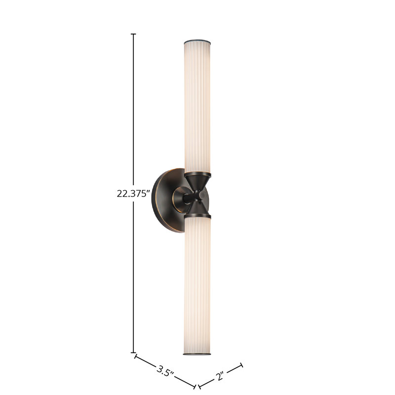 Edwin Urban Bronze Ribbed Glass LED Vanity Light