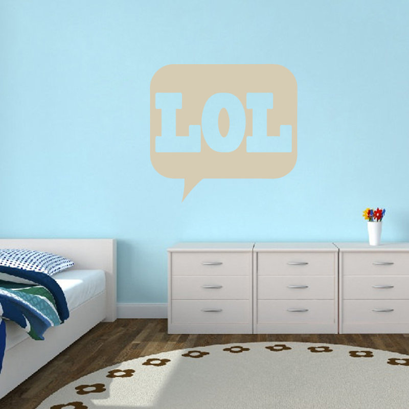 Text & Numbers Non-Wall Damaging Wall Decal, Beige