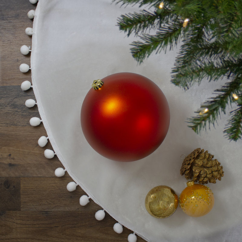 Ornement boule de Noël incassable 8 po, Orange brûlé