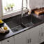 Évier de cuisine à double cuve encastrable 33 po x 20-1 / 2 po x 9-1 / 2 po Quartz Classic-16666322