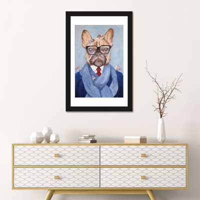 «French Bulldog with Mice», reproduction d'art sur toile