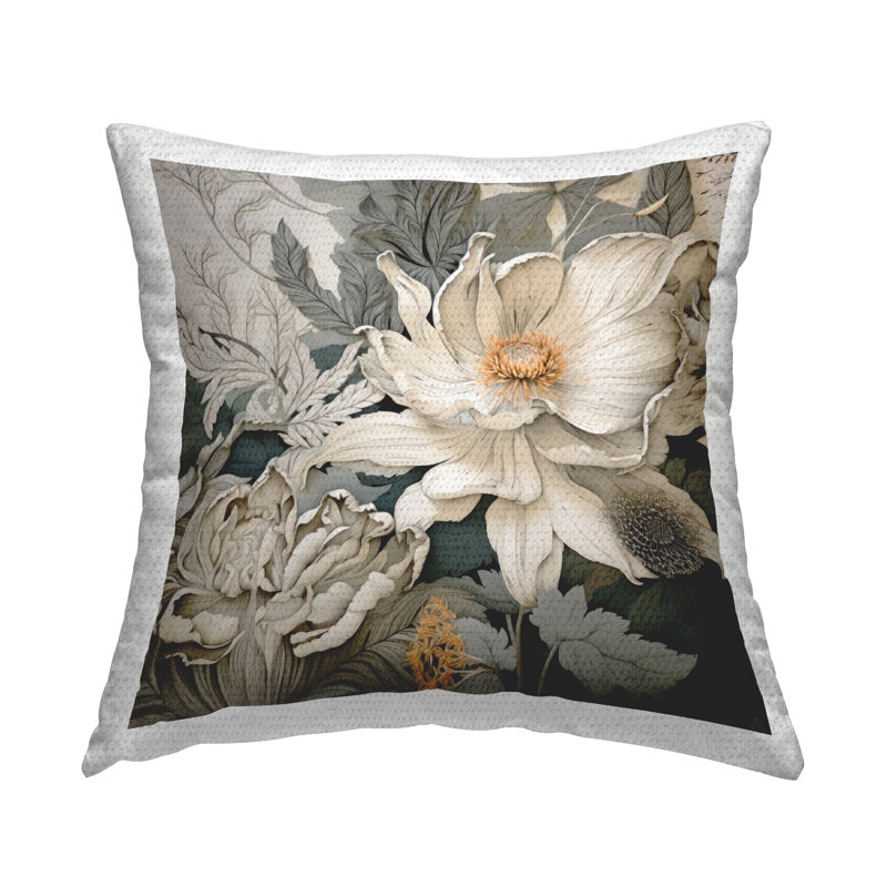 Floral Outdoor Throw Pillow